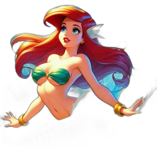 dress, crown, concept art, fantasy art, cartoon, 3d render, underwater, animated transparent PNG cut-out