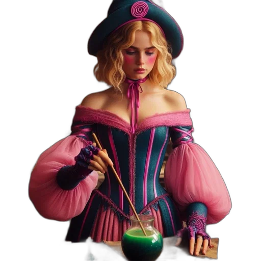 dress, jewelry, staff, concept art, fantasy art, 3d render, photorealistic, woman transparent PNG cut-out