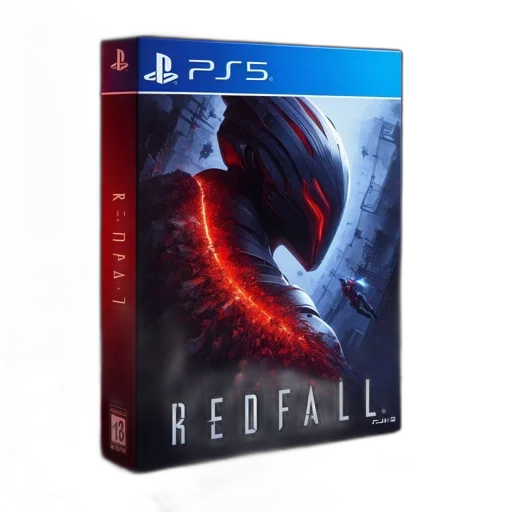 concept art, 3d render, ps5, redfall, game, box, displays, futuristic transparent PNG cut-out