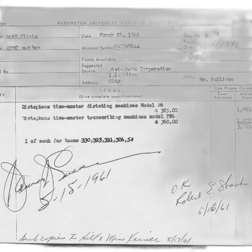 washington, university, purchase, requisition, form, date, march, 1961 transparent PNG cut-out