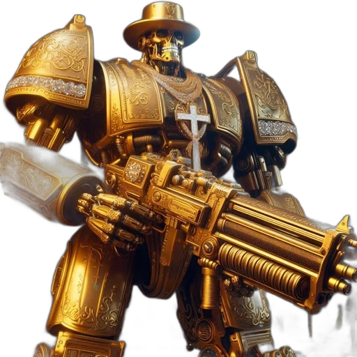 weapon, robot, sword, staff, concept art, 3d render, fantasy art, photorealistic transparent PNG cut-out