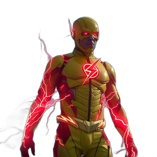concept art, comic book art, 3d render, red transparent PNG cut-out