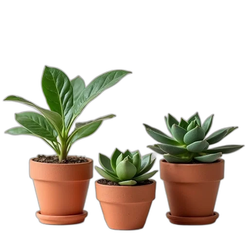 crown, 3d render, photorealistic, ceramic, terracotta, pot, set, plant transparent PNG cut-out