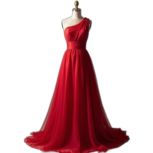 dress, red, line, one transparent PNG cut-out