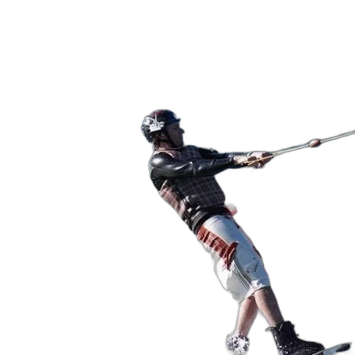 staff, sword, weapon, 3d render, concept art, photorealistic, person, wakeboarding transparent PNG cut-out