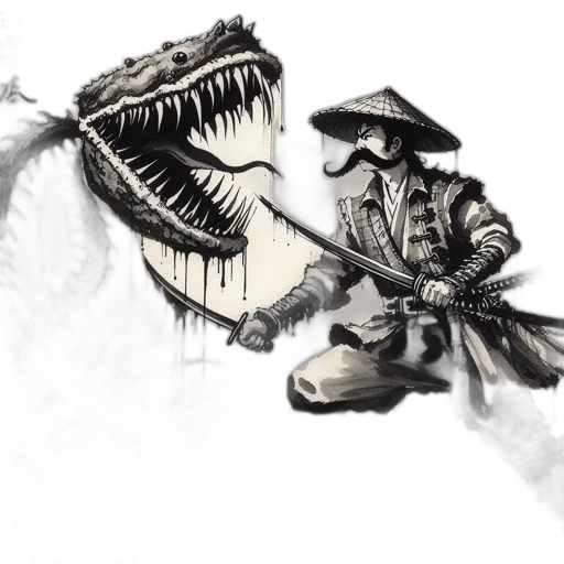 dragon, weapon, sword, creature, concept art, fantasy art, comic book art, photorealistic transparent PNG cut-out