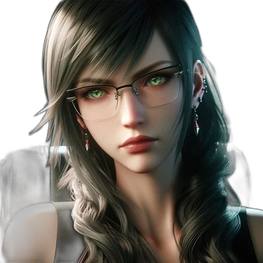 face, photorealistic, fantasy art, cyberpunk, concept art, monochrome, dark, green transparent PNG cut-out
