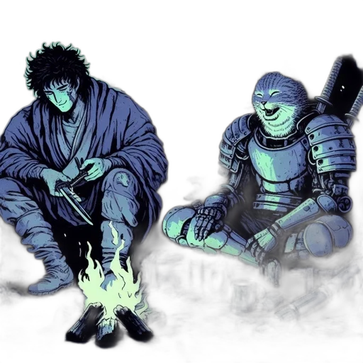 concept art, comic book art, fantasy art, cyberpunk, fire, night, neon lights, snow transparent PNG cut-out