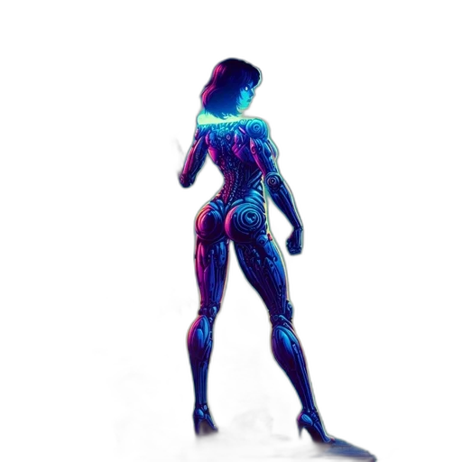 robot, dress, creature, jacket, concept art, cyberpunk, 3d render, pixel art transparent PNG cut-out