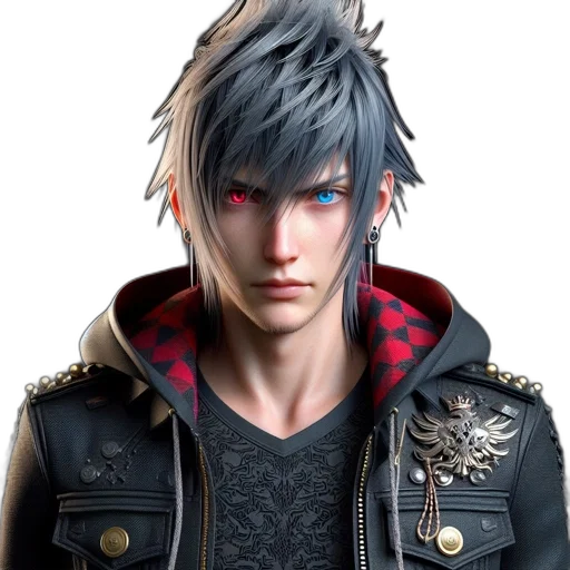 jacket, face, concept art, 3d render, photorealistic, fantasy art, dark, close-up transparent PNG cut-out