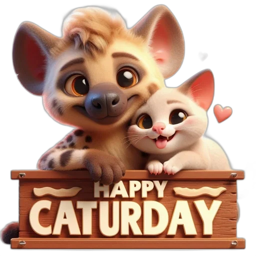 cartoon, concept art, 3d render, fantasy art, hyena-like, creature, kitten, lean transparent PNG cut-out