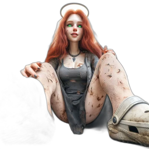 concept art, fantasy art, comic book art, 3d render, ethereal, winged, woman, striking transparent PNG cut-out