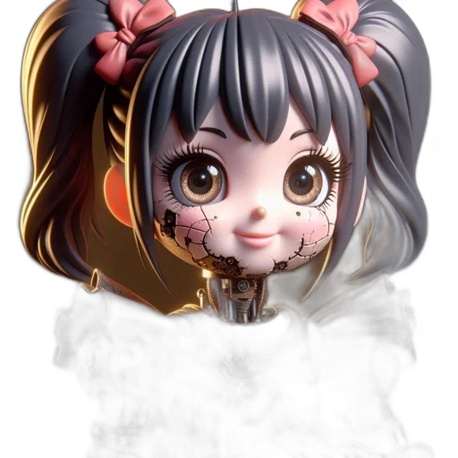 face, mask, creature, crown, concept art, anime, fantasy art, 3d render transparent PNG cut-out
