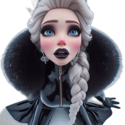 face, 3d render, concept art, cartoon, fantasy art, snow, another, rendering transparent PNG cut-out