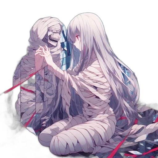 creature, weapon, sword, hair, concept art, pixel art, fantasy art, anime transparent PNG cut-out