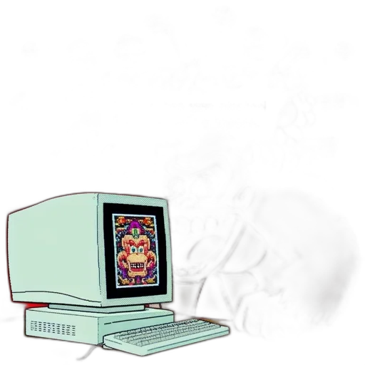 robot, crown, weapon, jewelry, pixel art, vaporwave, concept art, cartoon transparent PNG cut-out
