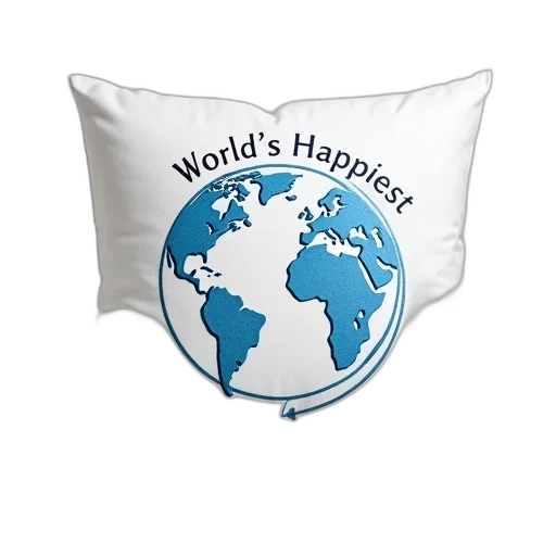 staff, white, pillow, blue, globe, design, text, world transparent PNG cut-out
