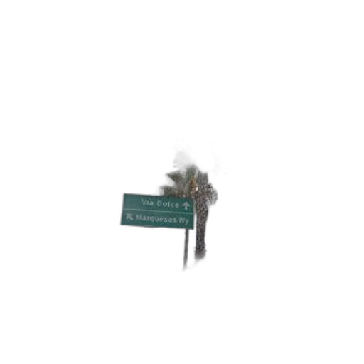 staff, tree, building, umbrella, 3d render, vaporwave, street, sign transparent PNG cut-out