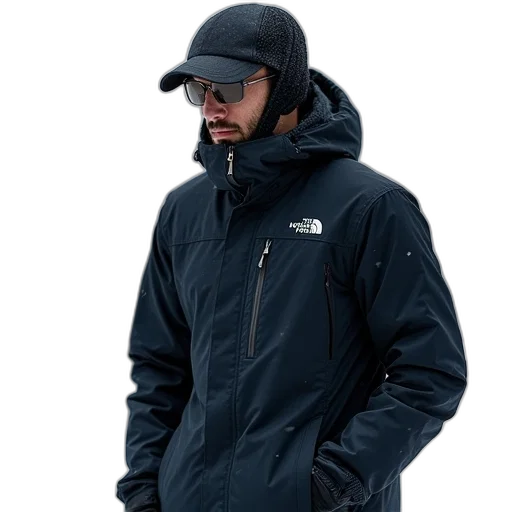jacket, staff, hat, face transparent PNG cut-out