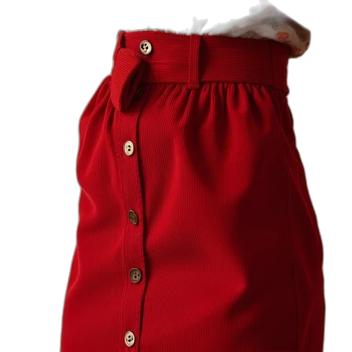 dress, jacket, red, cord, skirt transparent PNG cut-out