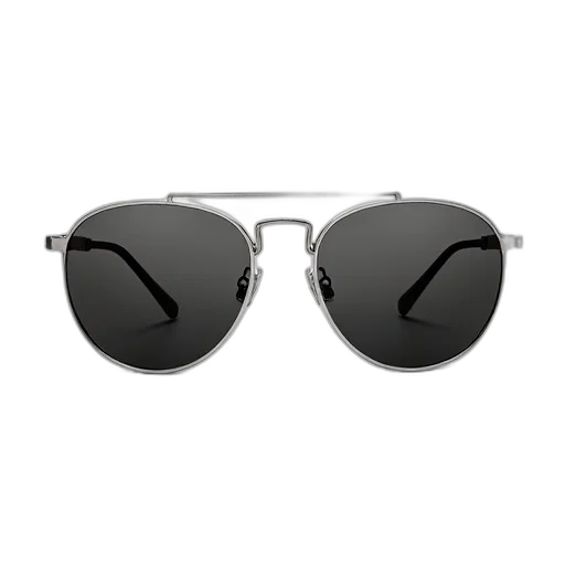 3d render, monochrome, pair, shiny, new-looking, sunglasses, silver, frame transparent PNG cut-out