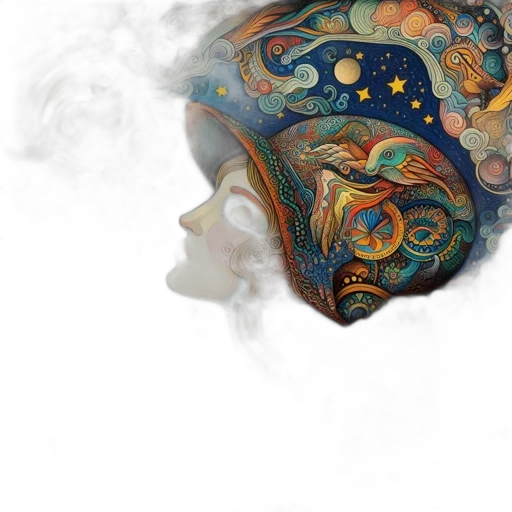 mask, hat, face, crown, concept art, watercolor, fantasy art, photorealistic transparent PNG cut-out