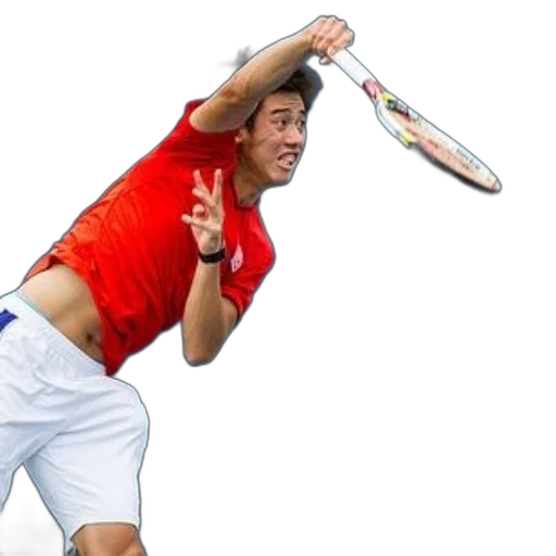 staff, weapon, umbrella, photorealistic, tennis, player, red, shirt transparent PNG cut-out