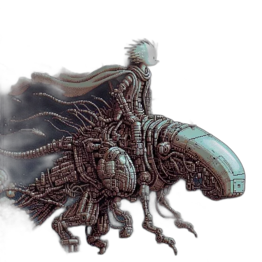 dragon, creature, robot, animal, concept art, fantasy art, 3d render, watercolor transparent PNG cut-out