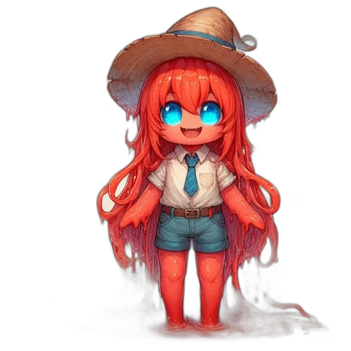 hat, staff, creature, animal, watercolor, fantasy art, concept art, pixel art transparent PNG cut-out