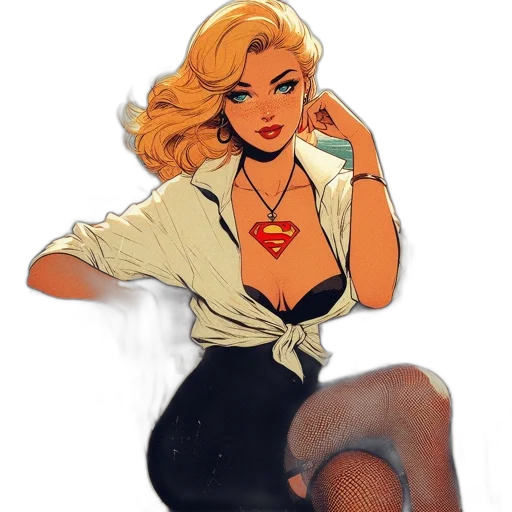 dress, comic book art, concept art, cartoon, pixel art, neon lights, dark, red transparent PNG cut-out
