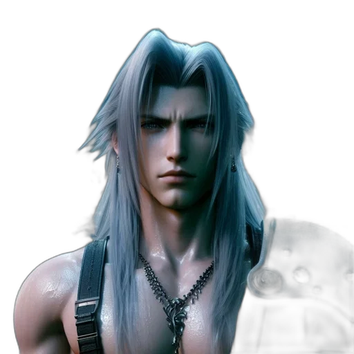 face, concept art, 3d render, photorealistic, fantasy art, monochrome, determined, male transparent PNG cut-out