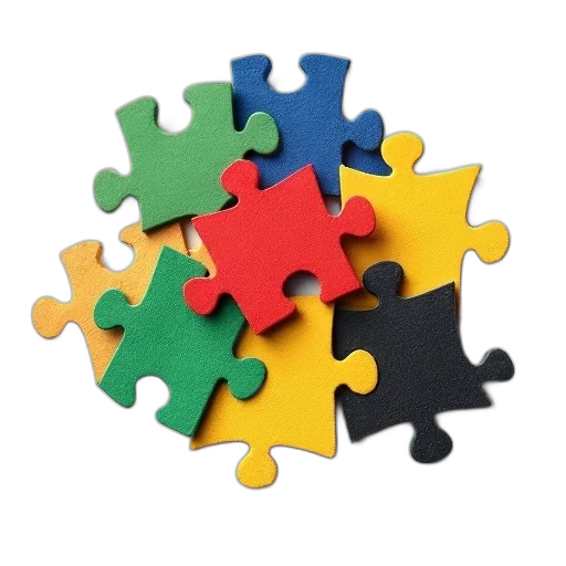jewelry, 3d render, collection, colorful, puzzle, pieces, arranged, white transparent PNG cut-out