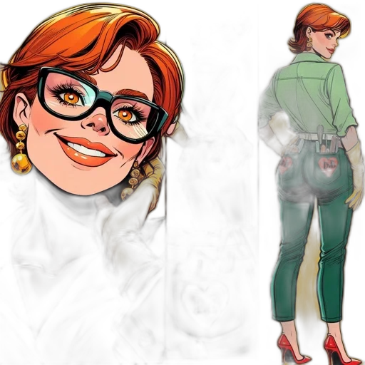 dress, jacket, concept art, cartoon, comic book art, watercolor, green, earth tones transparent PNG cut-out