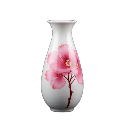 bottle, flower, photorealistic, 3d render, oil painting, white, vase, pink transparent PNG cut-out