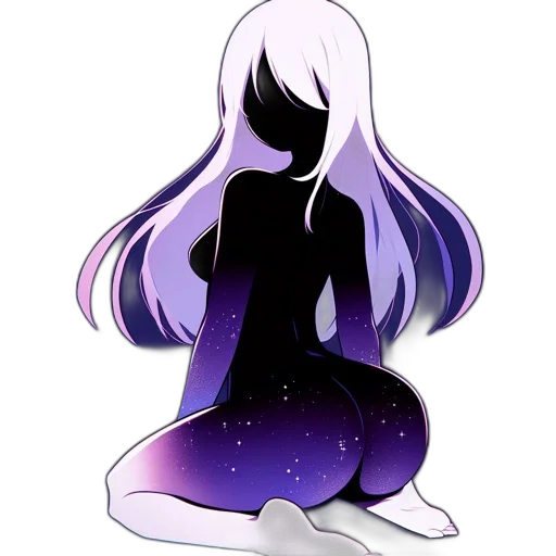 dress, creature, staff, hair, pixel art, concept art, anime, watercolor transparent PNG cut-out