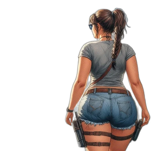 weapon, dress, jacket, concept art, photorealistic, fantasy art, comic book art, woman transparent PNG cut-out