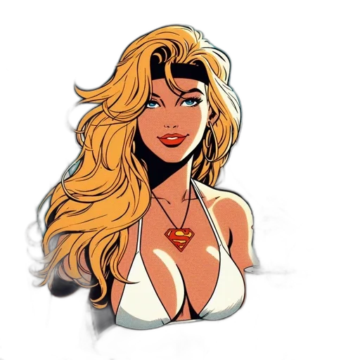 jewelry, comic book art, cartoon, fantasy art, concept art, woman, relaxes, beach transparent PNG cut-out
