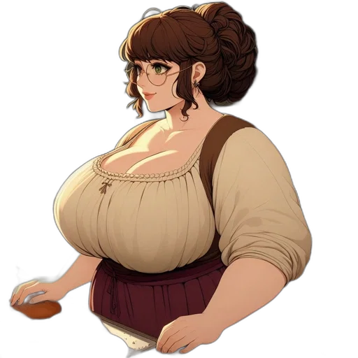 dress, staff, food, concept art, fantasy art, pixel art, anime, earth tones transparent PNG cut-out