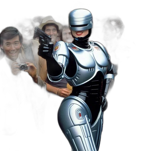 robot, concept art, comic book art, 3d render, cartoon, outer space, group, people transparent PNG cut-out