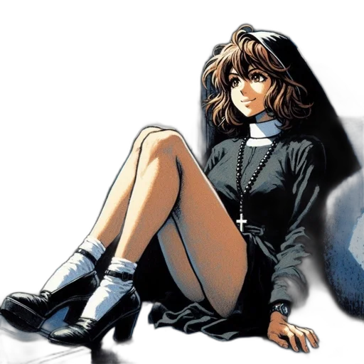 jacket, comic book art, concept art, anime, cartoon, monochrome, young, woman transparent PNG cut-out