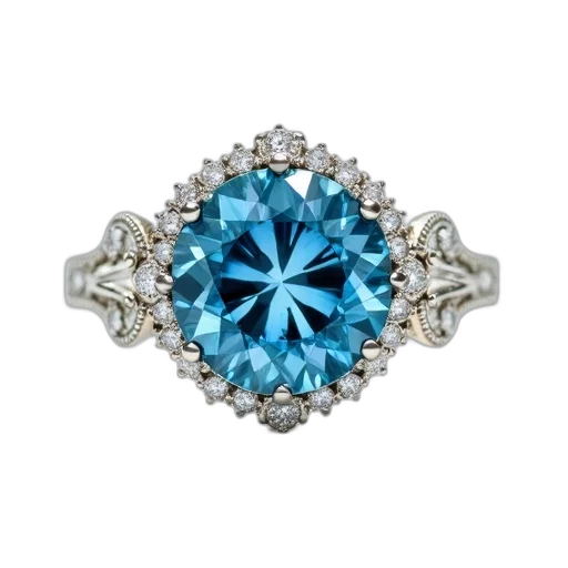jewelry, crown, blue, close-up, image, ring, large, round transparent PNG cut-out