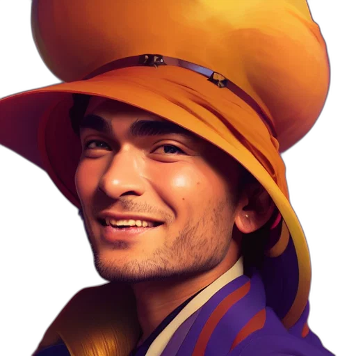 hat, staff, face, crown transparent PNG cut-out
