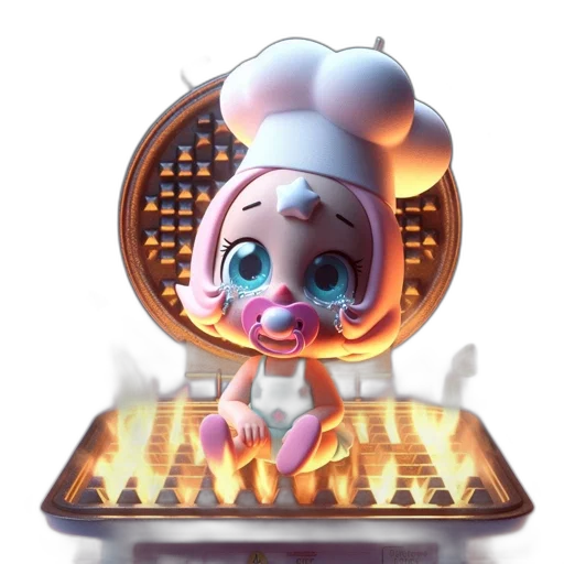 food, concept art, 3d render, cartoon, fantasy art, fire, neon lights, animated transparent PNG cut-out