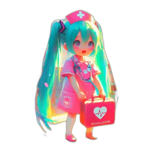 dress, robot, staff, bottle, 3d render, vaporwave, concept art, anime transparent PNG cut-out