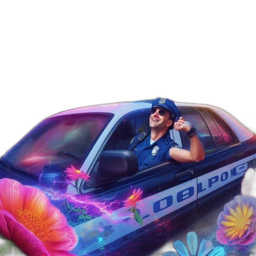 car, hat, weapon, vaporwave, photorealistic, oil painting, concept art, neon lights transparent PNG cut-out