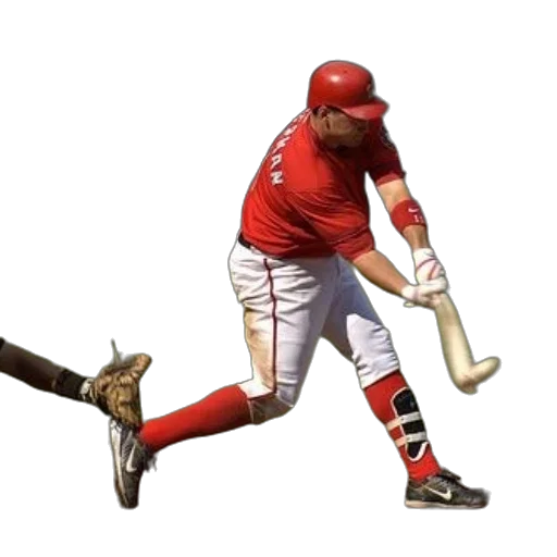 weapon, staff, concept art, baseball, player, red, white, uniform transparent PNG cut-out