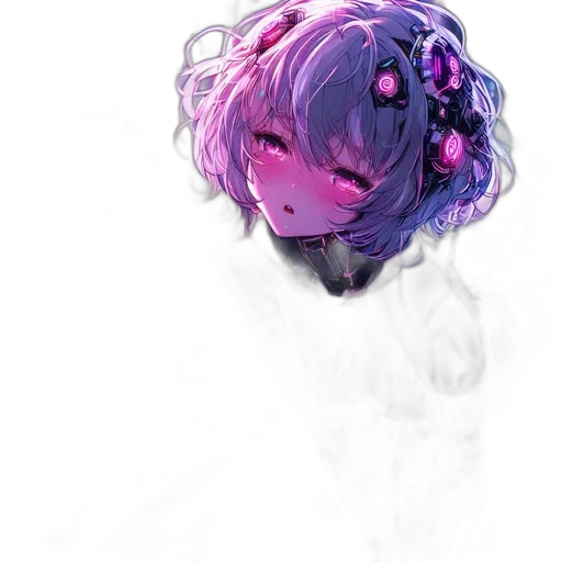 mask, face, crown, flower, anime, watercolor, vaporwave, concept art transparent PNG cut-out