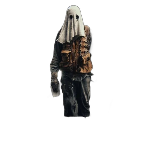 mask, jacket, creature, robot, concept art, 3d render, fantasy art, outer space transparent PNG cut-out