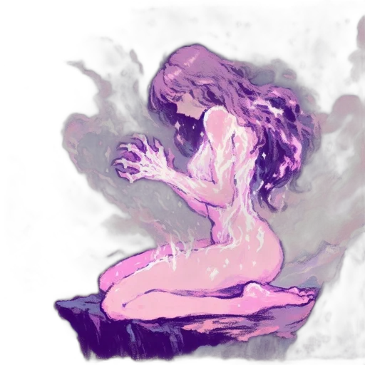 dress, creature, hair, watercolor, concept art, fantasy art, pixel art, fire transparent PNG cut-out