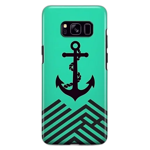 green, case, samsung, aqua, black, chevrone, anchor transparent PNG cut-out